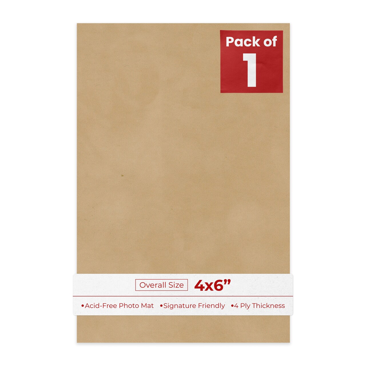 Beige Suede 4x6 Inch Uncut Mat Board - Blank Sheets, No Opening
